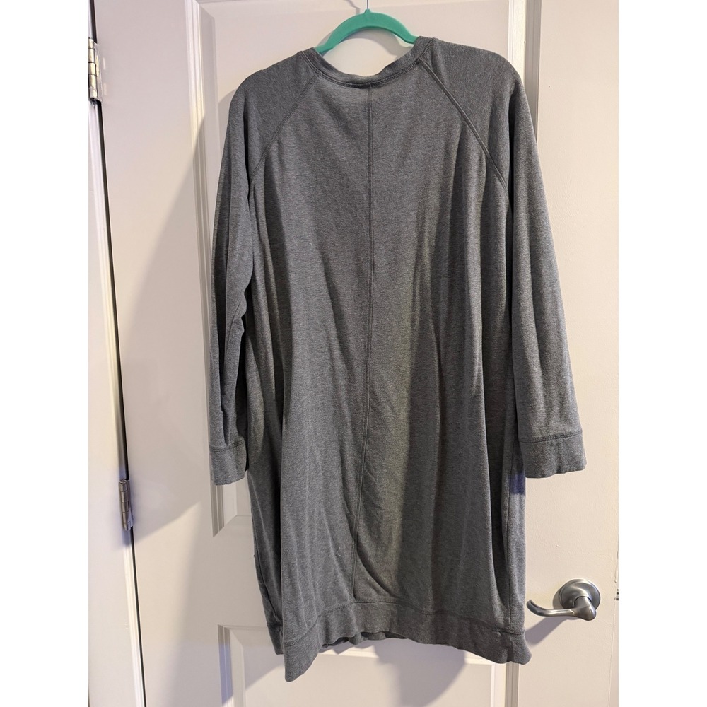 Torrid Womens Plus‎ Size 2 Grey Long Sleeve Scoop Neck Sweatshirt Tunic Dress - Picture 3 of 6